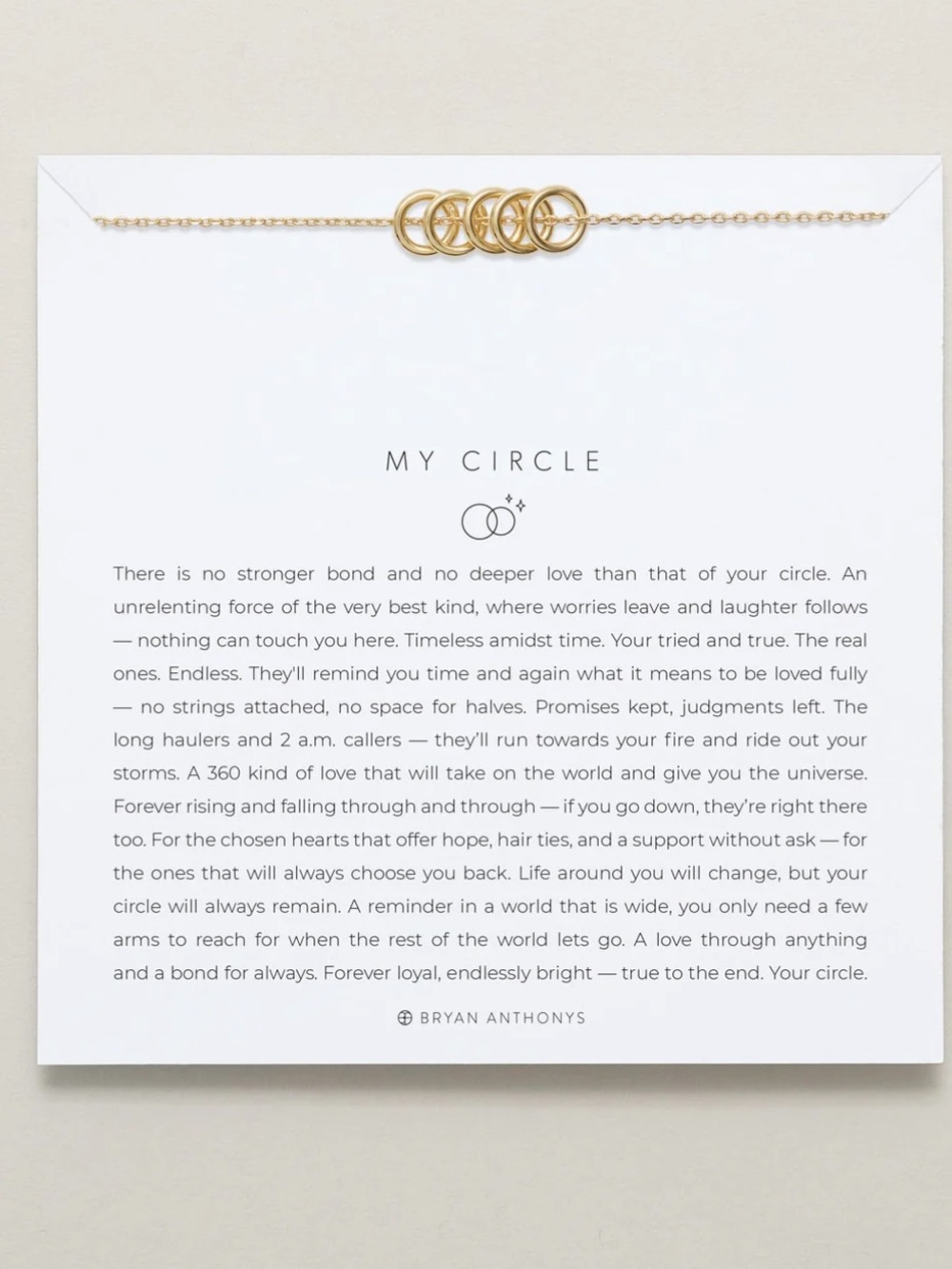 Bryan Anthony’s “My Circle” Gold Linked Circle Necklace